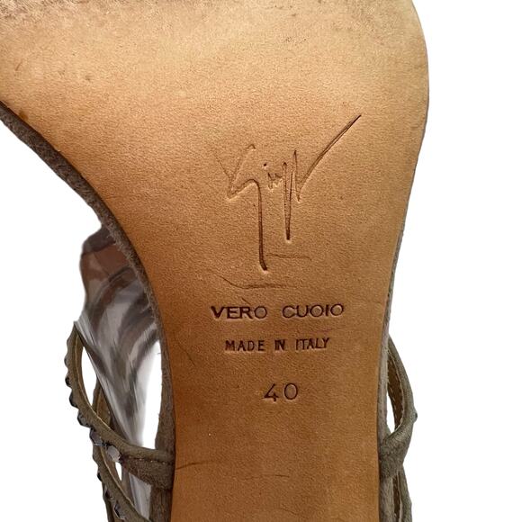 Giuseppe Zanotti Womens 40 US 8.5 Crystal Rhinestones Embellished Sandals Gray - Picture 9 of 16